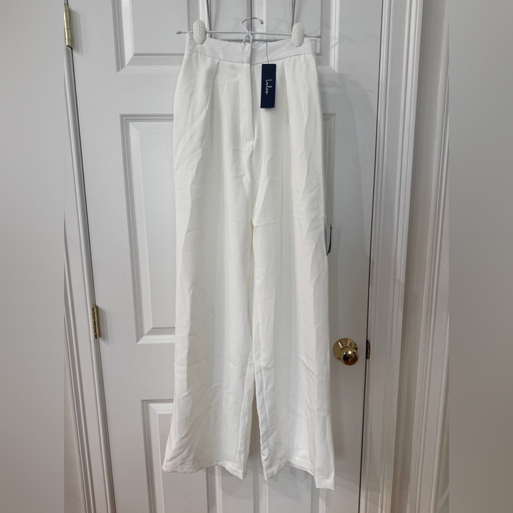 Lulus White Wide Leg Pants XS – High Waist Dressy Trousers NWT - Picture 3 of 11